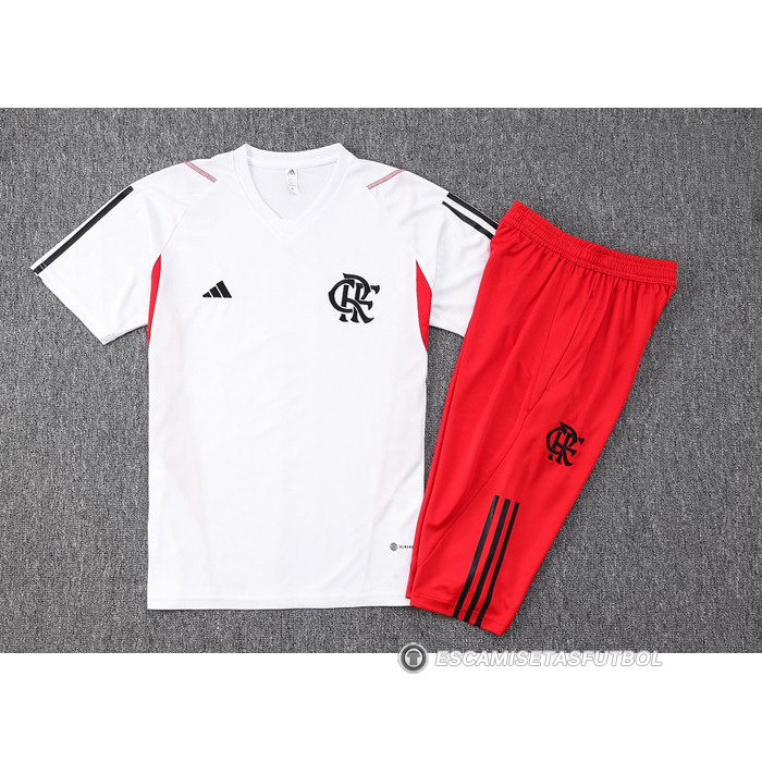 Chandal del Flamengo Manga Corta 23-24 Blanco - Pantalon Corto